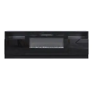 Black Electric Fire Suite,Fireplace and Black Fire Surround Set,Fireplace TV Stand 12 Mood Light Colors