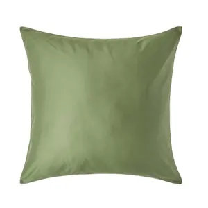 Homescapes Moss Green Continental Pillowcase Organic Cotton 400 TC, 80 x 80cm