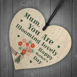 Mothers Day Gifts Wood Heart Blooming Lovely Thank You Special Gift From Daughter Son