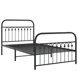 Berkfield Metal Bed Frame without Mattress with Footboard Black 100x200cm