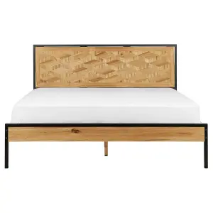 EU King Size Bed Light Wood ERVILLERS