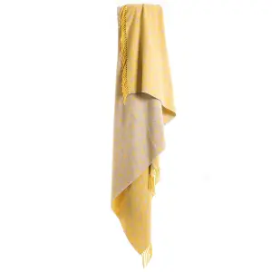 Tweedmill 100% Pure New Merino Wool Coastal Abersoch Blanket/Throw Yellow 140 x 180cm Made in UK