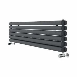 Right Radiators 1600x354 mm Horizontal Vertical Oval Column Radiator Double Panel Rads Anthracite