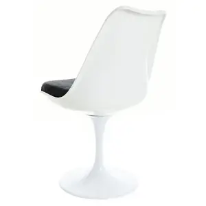 White Tulip Dining Chair with Luxurious Black Cushion