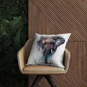 Elephant Splashart Outdoor Cushion 60cm x 60cm