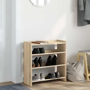 Berkfield Shoe Rack Sonoma Oak 60x25x62 cm Engineered Wood