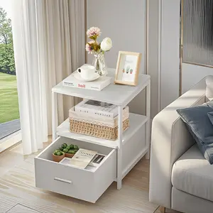 NS 1 Drawer Bedside Table White