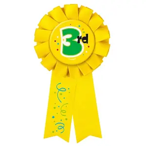 Unique Party 3rd Place Award Ribbon Yellow/Green (One Size)