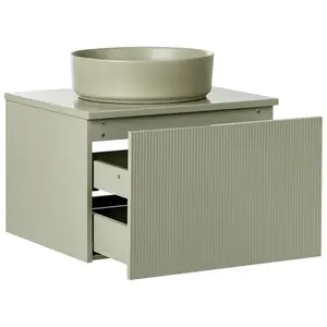 Bathroom Wall Mounted Cabinet with Basin 60 x 52 cm Green ALZIRA/UTIEL