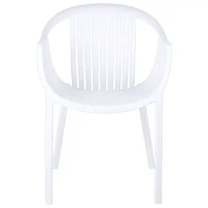 Set of 4 Garden Chairs NAPOLI White