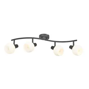 Naomi Matt Black 4 Light Spotlight bar