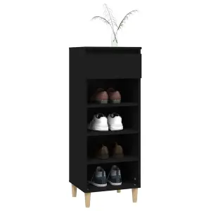 Berkfield Shoe Cabinet Black 40x36x105 cm Engineered Wood