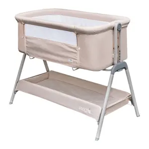 Snoozie Folding Travel Cot with Mattress Beige/Sandy