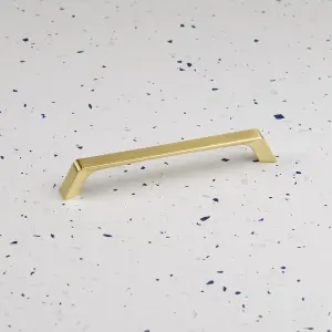 Polished Brass Cabinet Tapered Modern Handle 160mm Hole Centres Door Drawer Cabinet Pull Wardrobe Furniture Replacement Upcycle