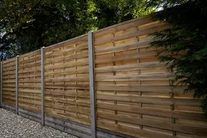 1.8m x 1.8m Pressure Treated Decorative Flat Top Fence Panel - Pack of 3 (Home Delivery)