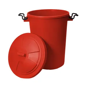 simpa 85L Red Plastic Locking Lid Bin