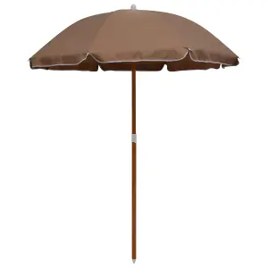 Berkfield Parasol with Steel Pole 180 cm Taupe