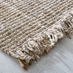 Gold Hand Woven Plain Kilim Modern Easy to Clean Rug for Living Room and Bedroom-200cm X 285cm