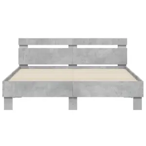 Berkfield Bed Frame without Mattress Concrete Grey 150x200 cm King Size