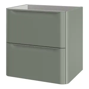 GoodHome Nevado Standard Matt Green Wall-mounted Bathroom Vanity unit (H) 600mm (W) 600mm