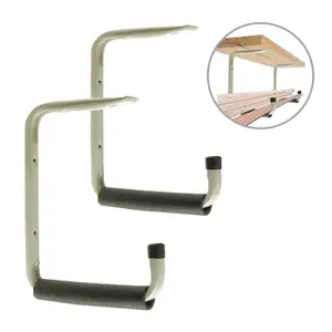 2 x Giant Heavy Duty 415mm Wall Mounted Storage Hooks with Shelf Support Bracket