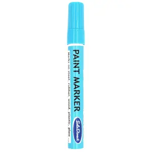 Oil-based Paint Marker Pen Permanent for Tyres Rubber Stone Leather Fabric Plastic Glass (Light Blue)