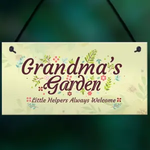 Red Ocean Grandma's Garden Novelty Hanging Plaque Summer House Sign Garden Shed Home Decor