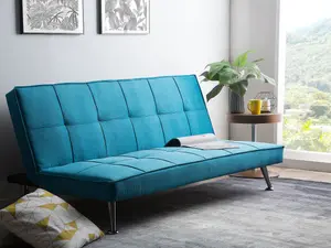 Beliani Modern Sofa Bed HASLE Sea Blue