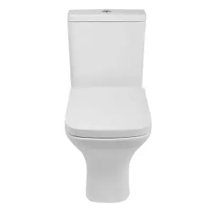 SunDaze White Curved Close Coupled Toilet with Soft Close Seat Modern Bathroom WC