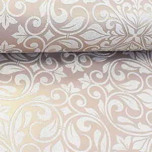 Baroque Sofia Wallpaper Debona Textured Embossed Vinyl Rose Gold White