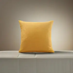 Plain 45cm x 45cm Velvet Chenille Cushion Ochre