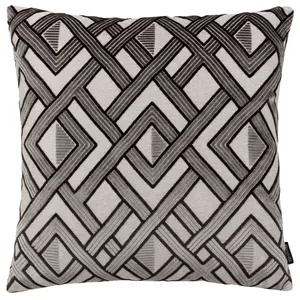 Henley Geometric Square Throw Cushion Covers Grey