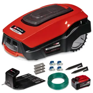 Einhell Robot Lawnmower 18V For Large Gardens FREELEXO 1200 LCD BT With Battery And Charger Station Power X-Change App Controlled