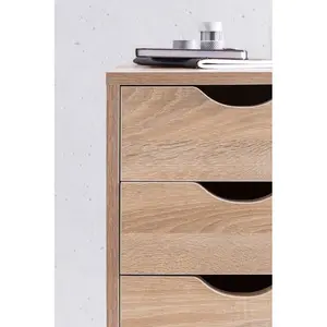 33cm Wide 5 -Drawer Mobile File Cabinet Sonoma oak colour