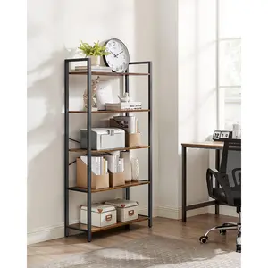 Lakesha Etagere Bookcase Special Walnut/Black / 153cm H x 66cm W x 30cm D