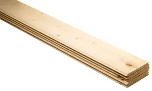 Spruce Tongue & groove Cladding (L)1.8m (W)95mm (T)7.5mm, Pack of 5