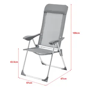 Ananio Folding Camping Chair (Set of 2) Light Grey