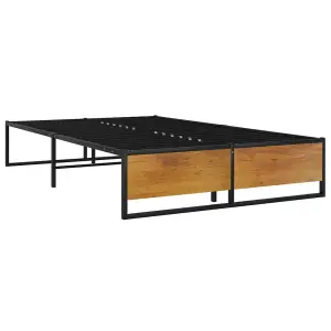 Berkfield Bed Frame Black Metal 120x200 cm