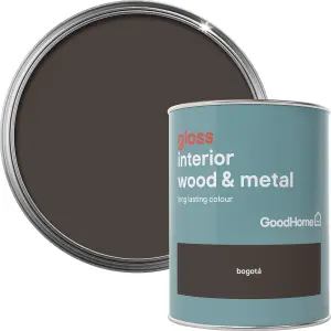 GoodHome Bogotá Gloss Metal & wood paint, 750ml