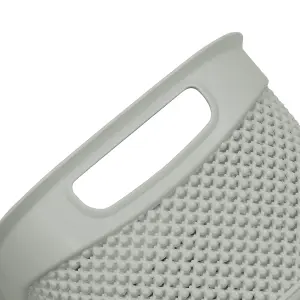 JVL Droplette Plastic Storage Basket, Ice Grey