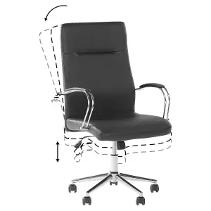 Office Chair Faux Leather Black OSCAR