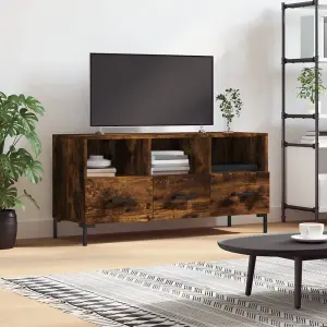 Berkfield TV Cabinet Smoked Oak 102x36x50 cm Engineered Wood