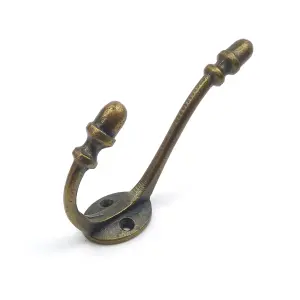 Oakcrafts - Hat & Coat Hook Acorn Design 115mm Antique Cast Iron in Copper Finish - Pack of 5 Hooks