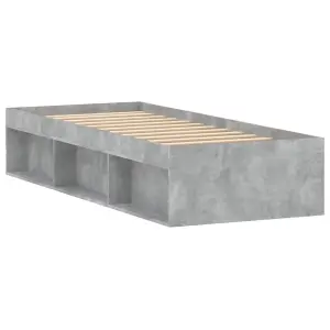 Berkfield Bed Frame Concrete Grey 75x190 cm Small Single