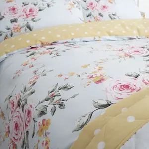 Canterbury Floral Reversible Double Duvet Cover Set with Pillowcases with Pillowcases Duck Egg / King Duvet Cover + 2 Standard Pillowcases