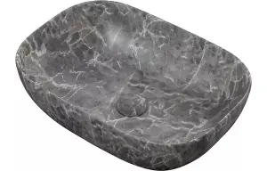 Aquarius V-Series 4 Luxury 0TH Vessel Wash Bowl 460mm Grey Marble Effect