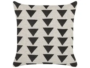 Throw Cushion CERCIS Cotton 45 x 45 cm Geometric Block-Printing Beige