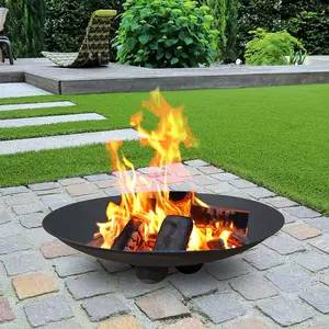 GardenKraft 10909 Round Fire Pit With Ball Base