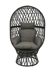 Swivel Egg Chair Rattan Weave Steel Framed