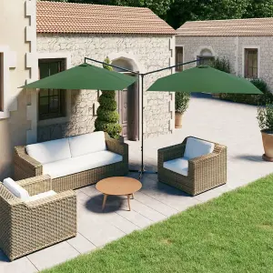 Berkfield Double Parasol with Steel Pole Green 600x300 cm